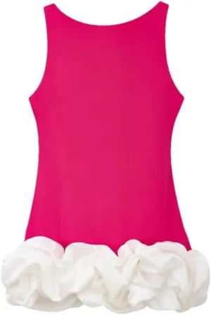 Women's Elegant Party Dresses Round Neck Sleeveless Camisole Dress Layered Decoration Short Backless Dress