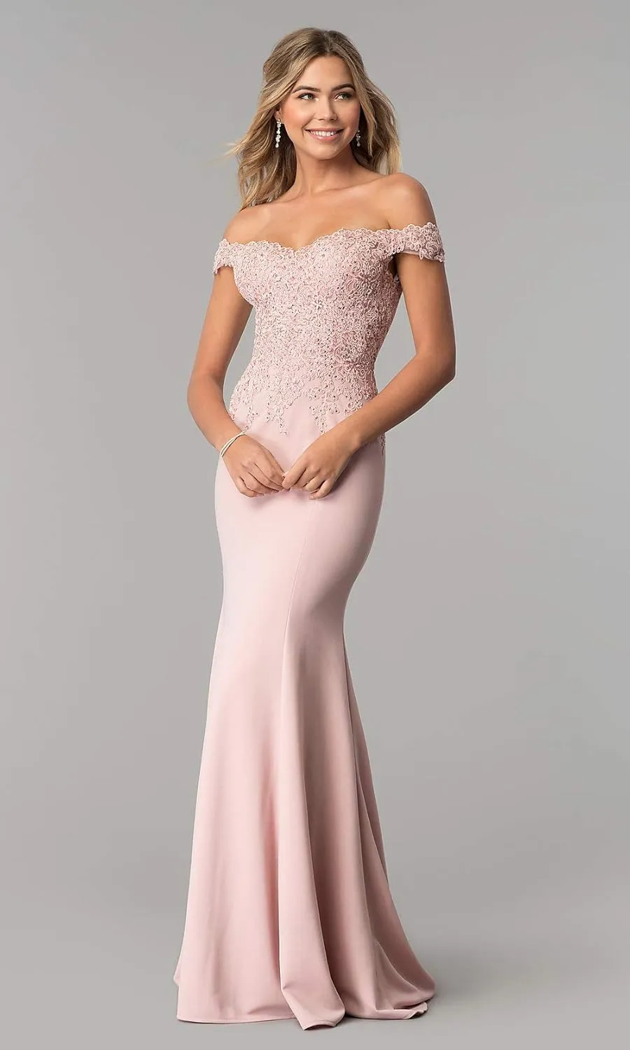 Women's Mermaid Bridesmaid Dresses Long Prom Gown Lace Beaded Formal Evening Dresses