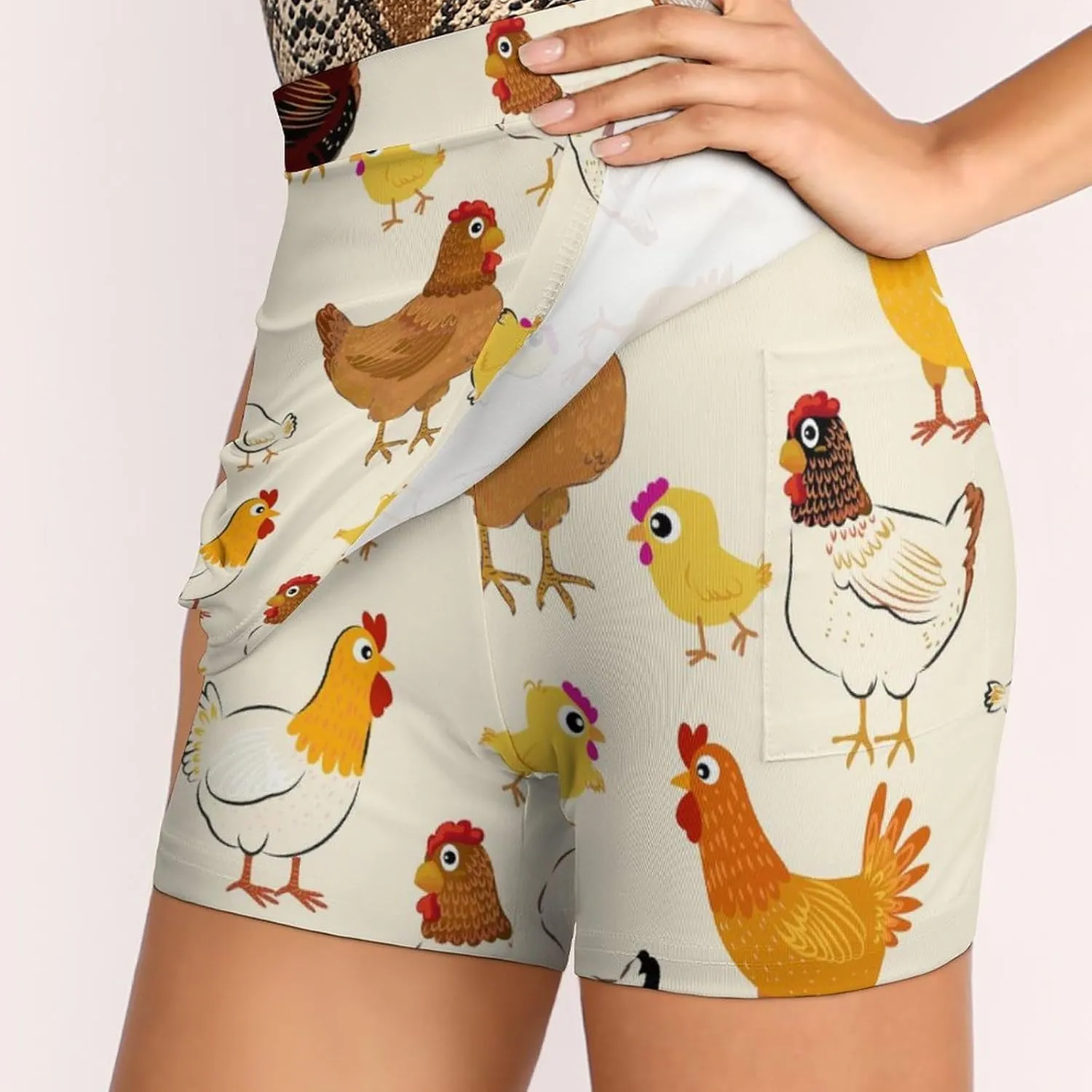 Women's Skorts Skirts A-line Short Trouser Skirt Casual Light Proof Trouser Skirt with Pocket Skirt S-4XL