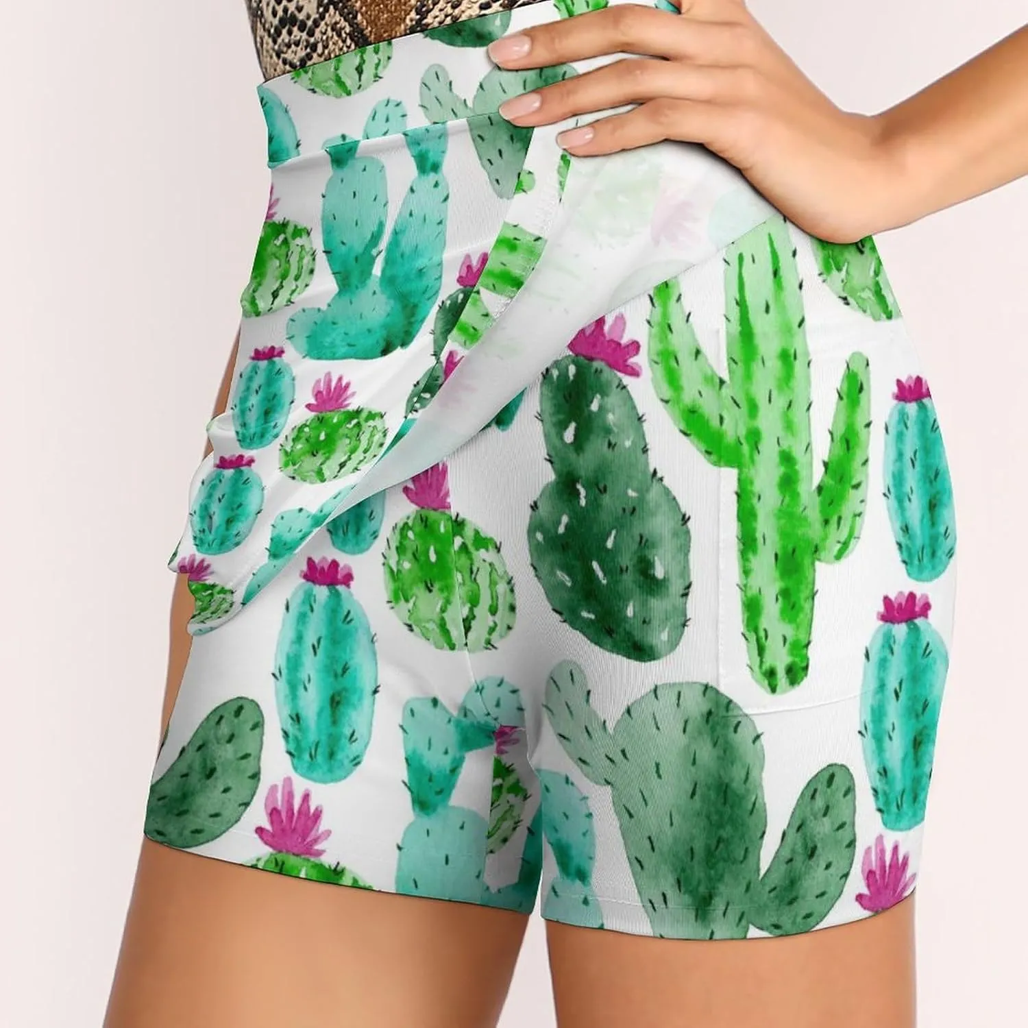 Women's Skorts Skirts A-line Short Trouser Skirt Casual Light Proof Trouser Skirt with Pocket Skirt S-4XL