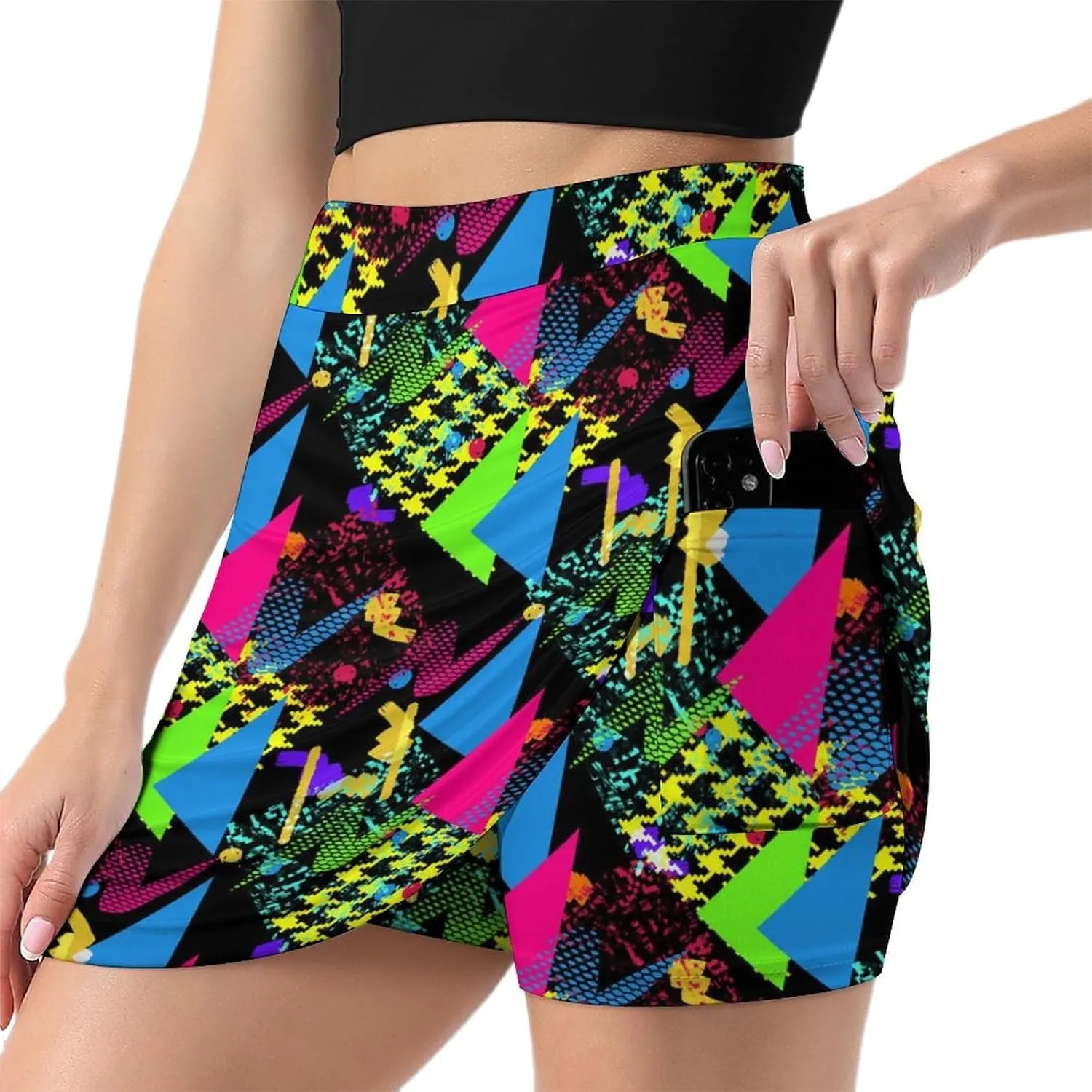 Women's Skorts Skirts A-line Short Trouser Skirt Casual Light Proof Trouser Skirt with Pocket Skirt S-4XL