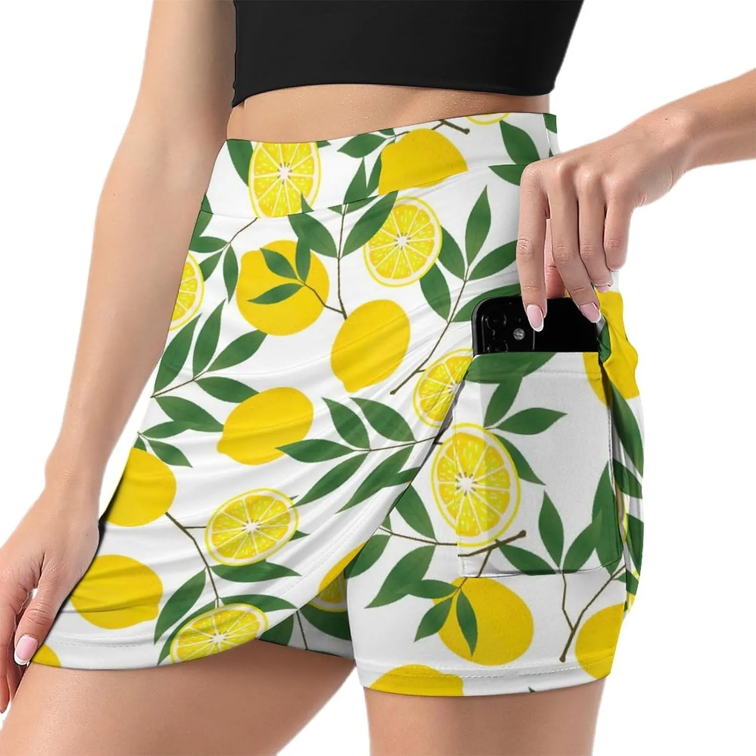 Women's Skorts Skirts A-line Short Trouser Skirt Casual Light Proof Trouser Skirt with Pocket Skirt S-4XL