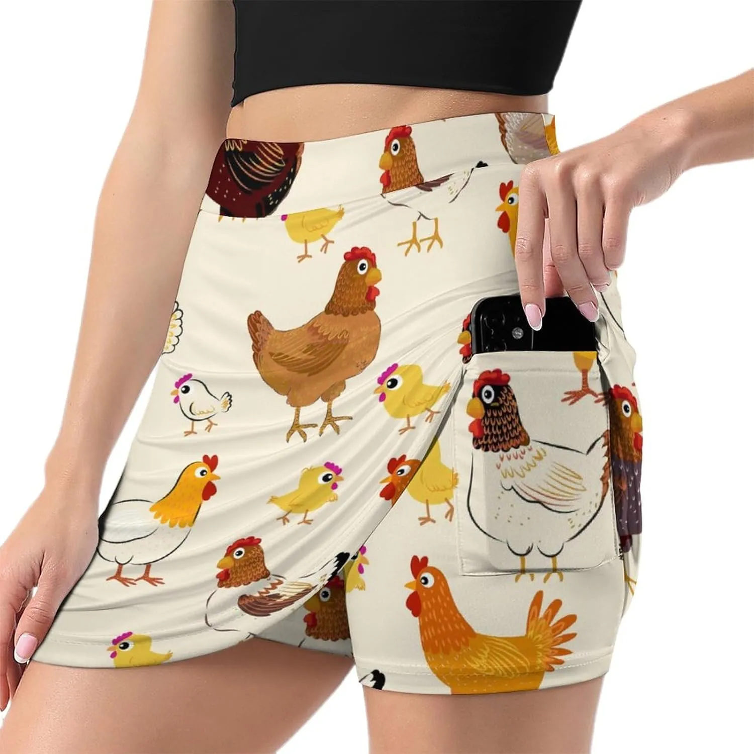 Women's Skorts Skirts A-line Short Trouser Skirt Casual Light Proof Trouser Skirt with Pocket Skirt S-4XL