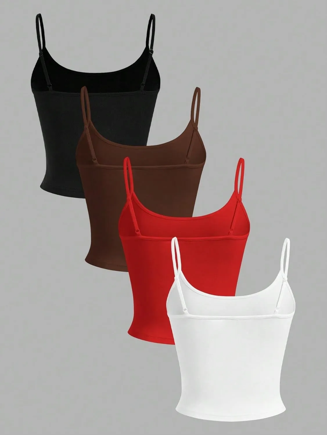 Women's Sleeveless 4pcs Women Tight-Fit Short Casual Camisoles for Summer Cami Tops