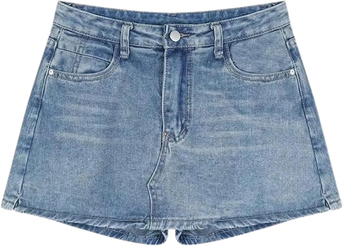 Women's Solid Denim High Waisted Hip Miniskirt Culottes Knit Skirt Set for Girls