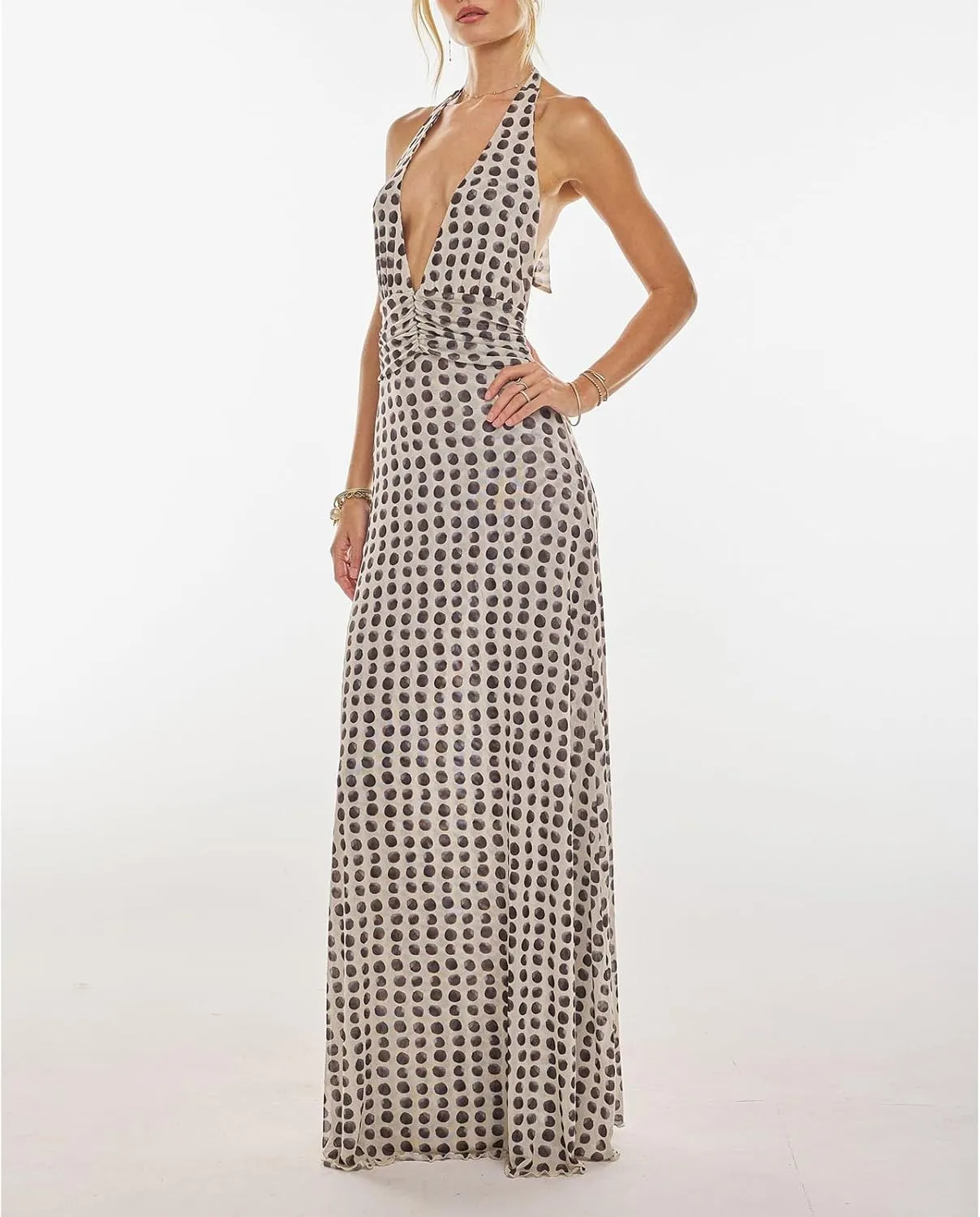 Y2k Womens Boho Floral Print Spaghetti Strap Maxi Bodycon Dress Summer Backless Dresses Beach Vacation Sundress