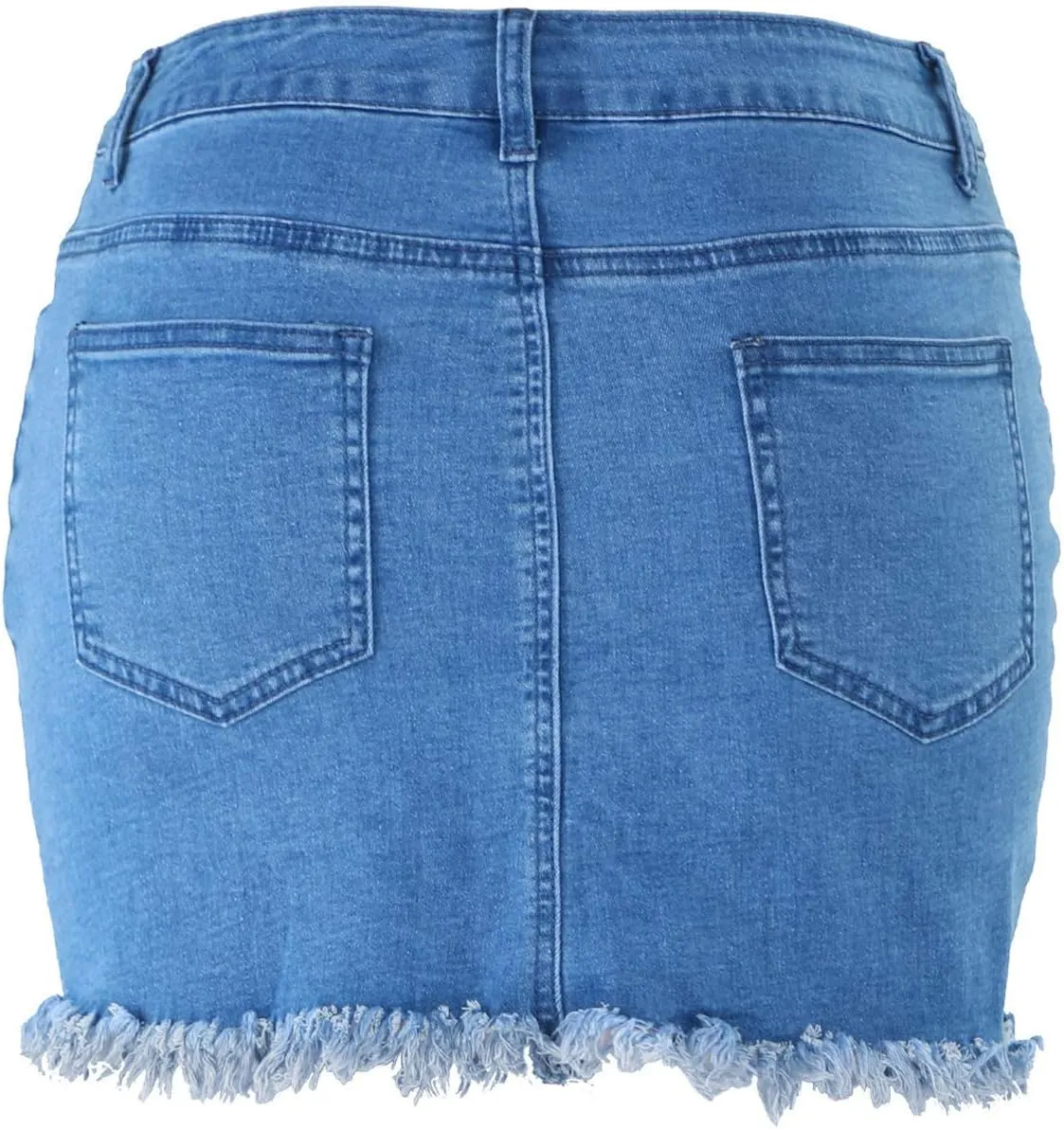ZBYY Women's High Waisted Jean Skirt Stretch Button Down Front Denim Short Skirt Summer Mini Denim Skirt with Pocket